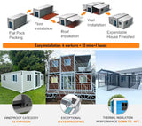 Expandable Container House to Live in for Adults, Mobile Homes 20ft Tiny Prefab Homes Movable Foldable Steel Frame Villa with Full Kitchen & Bathroom Generic