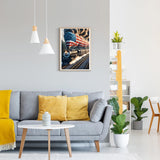 GDYEEH DIY 5D Steam Train Diamond Art Kits, Round Full Drill Sparkling American Flag Diamond Painting Picture, Train Diamond Painting Art Kits Craft for Adults Beginners, Home Wall Decor 12x16 inch GDYEEH