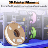 3D Printer Filament, 1.75mm Flexible TPU Filament Bundle, High Accuracy 95A Soft 3D Printer Consumable, for Shoe Soles Watch Bands Drone Parts, White Generic