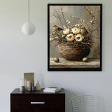 MBNTJHT Bird Paint by Numbers Kit for Adults,Birds Flowers Paint by Number Kits for Adults Beginners,Unframed Flower Basket Digital Oil Painting Crafts for Wall Decor Gifts 16X20 Inch. MBNTJHT