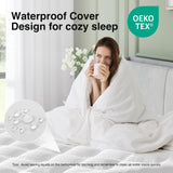 Novilla King Mattress Topper, Extra Thick Pillow Top Mattress Pad with Down Alternative, Breathable Mattress Cover with for 8-21", Machine Washable Fitted Mattress Protector – Green-White Novilla