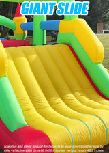 Whubefy Inflatable Bounce House Obstacle Course for Big Kids 3-6 8-12 with Large Slide, Racing Crawl Tunnels, Giant Bouncy Castle with 680W Blower for Backyard Outdoor 18.0x8.2x6.6 ft Whubefy