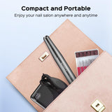 COSLUS Electric Nail Drill File Professional: for Acrylic Gel Dip Powder Nails Portable Nail Drill Machine Kit Manicure Pedicure Tools Polishing Set with Nail Drill Bits Sanding Bands COSLUS