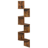 VASAGLE Corner Shelf Wall Mount, 5-Tier Floating Corner Bookshelf, Plant Shelf for Bedroom, Living Room, Bathroom, Home Office, Rustic Brown ULBC72BX VASAGLE