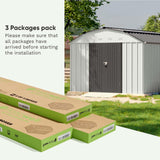 Patiowell 10 X 12 FT Barn Style Metal Storage Shed for Outdoor, Steel Yard Shed with Design of Lockable Doors, Utility and Tool Storage for Garden, Backyard, Patio, Outside Use Patiowell