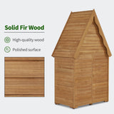 MCombo Large Sheds & Outdoor Storage with 6 Shelves, Tall Outside Storage Cabinet, Oversize Wooden Garden Tool Shed for Patio (47.2" x 28.7" x 82.7") 1955 (Natural) MCombo