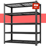 SYLOUGH 55.12" W Father&I 5-Shelf Industrial Adjustable Heavy-Dudy Tall Metal Garage Storage Shelves Shelving Units/Steel Wire Rack System (Commercial) for Basement/Shop, 84" H*55.12" W*24" D*, Black SYLOUGH