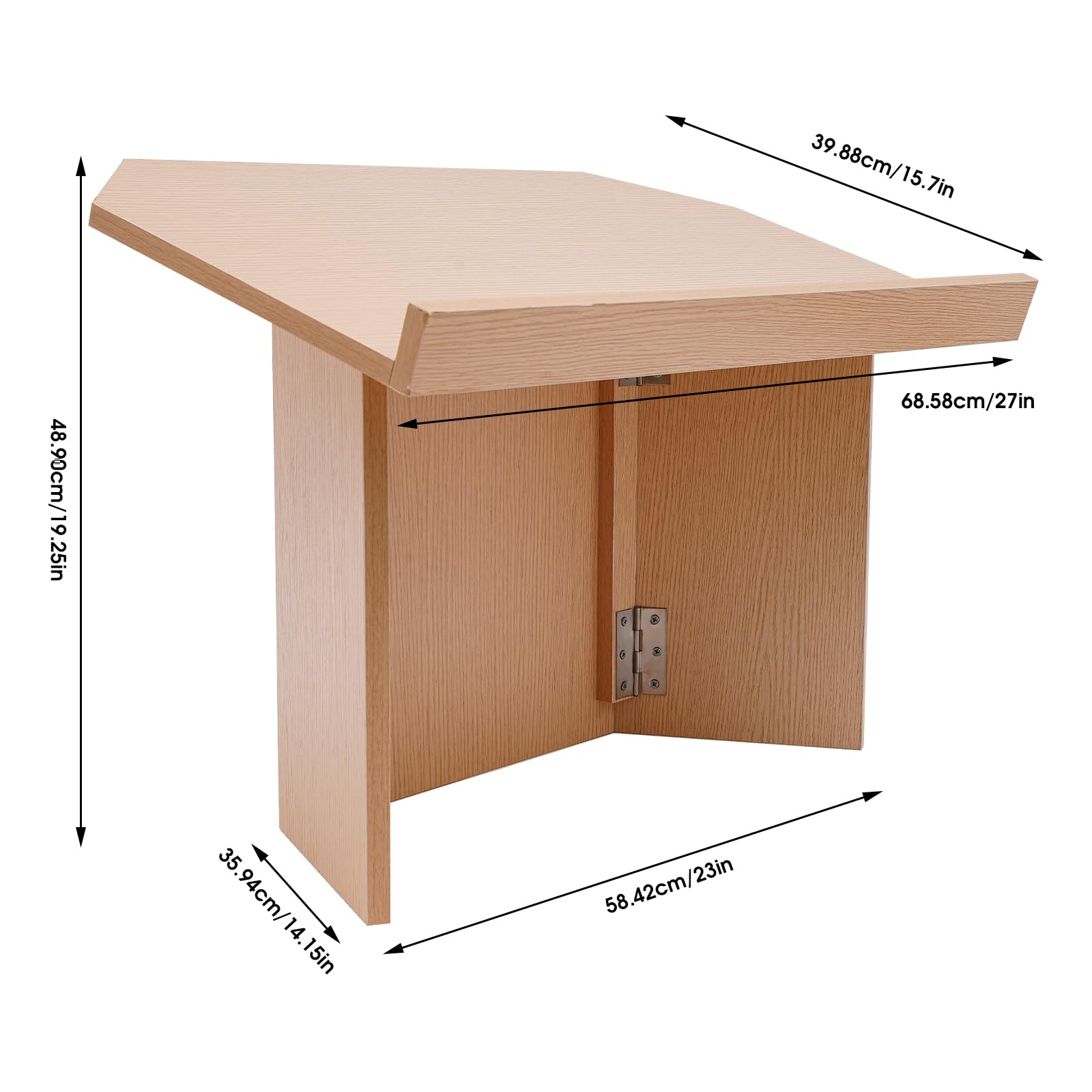 HOLMZCED Foldable Oak Podium Lectern - Portable Desktop Speaker Stand for Any Occasion - WoodArtSupply