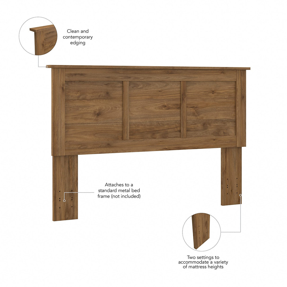 Bush Furniture Somerset Full/Queen Headboard in Fresh Walnut Finish Bush Business Furniture