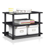 FURINNO Turn-N-Tube Easy Assembly 3-Tier Corner TV Stand, Blackwood/Black Furinno