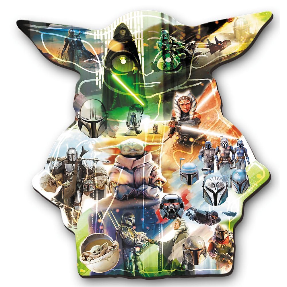Trefl Star Wars The Mandalorian Wood Craft 500+5 Piece Jigsaw Puzzle The Mysterious Grogu Irregular Shapes, 50 Special Puzzles, Modern Premium Puzzle, for Adults and Children from 12 Years Old Trefl