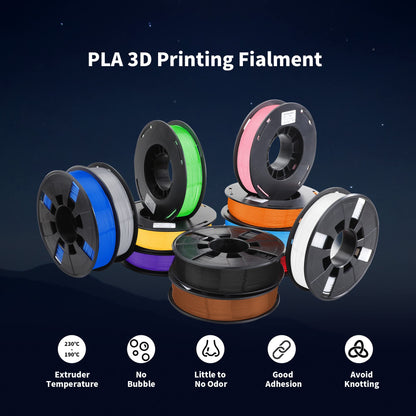 12 Pack 3D Printer Filament 1.75mm PLA 3D Printing Filament Bundle in Total 3KG, 12 Colors Dimensional Accuracy +/- 0.02 mm Widely Compatible for 3D Printing - WoodArtSupply