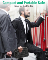 BAGKOOL Fireproof Security Box with 3-Digit Combination Lock, Portable Safe for Guns, Money, Documents - 39IN Patented Security Cable Included - Ideal for Valuables and Firearms, Size 9.4x6.5x2 IN BAGKOOL