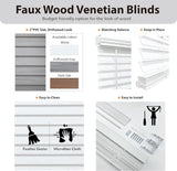 DEZ FURNISHINGS Cordless 2" Signature Faux Wood Blind, 34" W x 60" H, Bark Brown DEZ FURNISHINGS