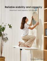 Deroavixe Electric Standing Desk, Height Adjustable Desk with 4 Memory Settings, 55 x 28 Inches, Home Office Workstation (White Desktop + White Frame) Deroavixe