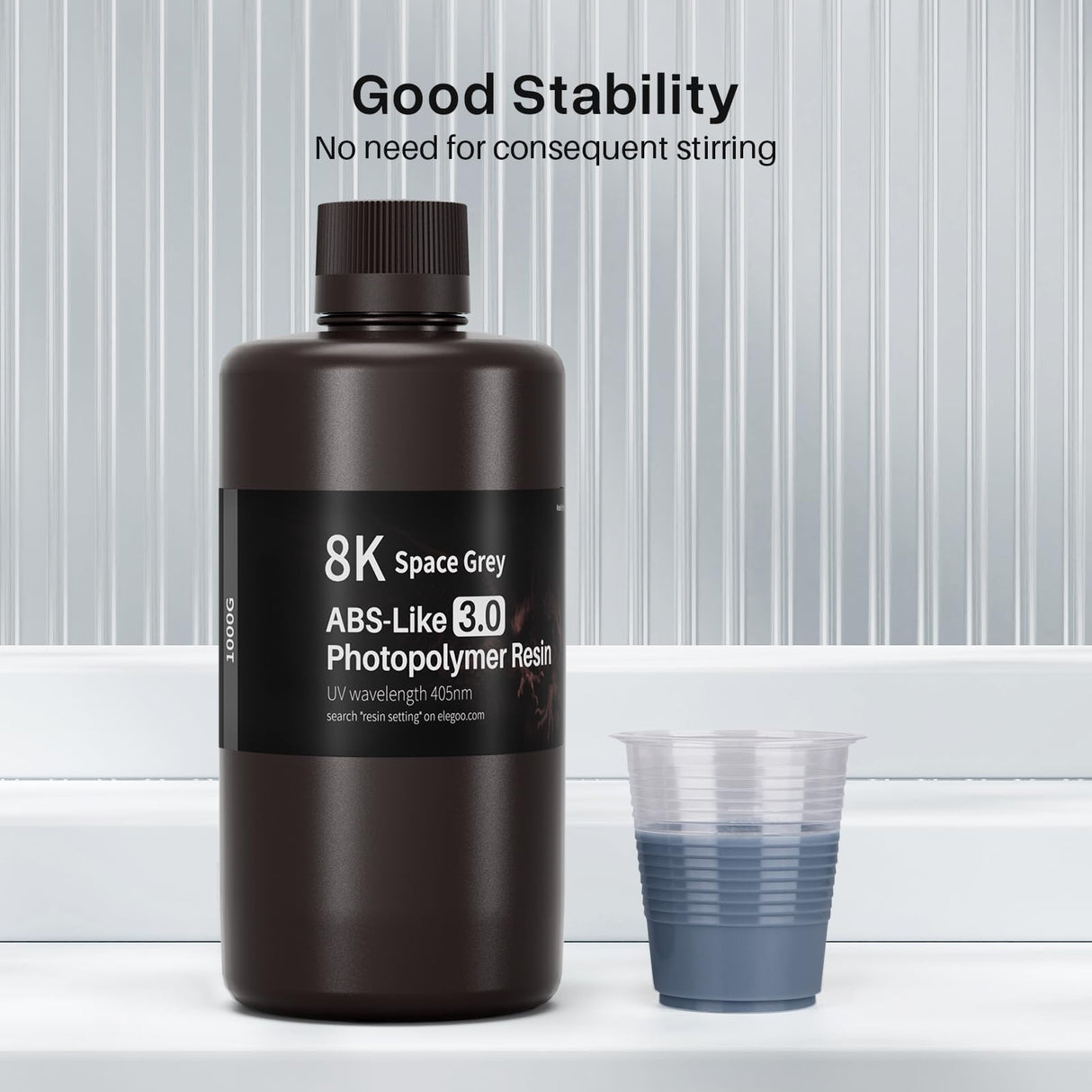 ELEGOO Upgraded 8K ABS-Like 3.0 Resin, High Toughness, Fast Curing 405nm LCD UV-Curing Resin for 8K/12K/14K MSLA/DLP/LCD 3D Printers - Space Grey 2000g ELEGOO