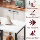 Counter Height Dining Table Set with Stools and Storage Shelves by IDEALHOUSE - White 3 Piece Pub Table for Small Spaces IDEALHOUSE