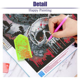 Mrnsiet Halloween Diamond Painting Kits for Adults, 5D Crow Diamond Painting for Beginner, DIY Full Drill Skull Diamond Art Kits for Home Wall Decor 12 x 16 Inch Mrnsiet