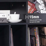 UODERS Record Player Stand, Large Record Player Table Cabinet with Open Vinyl Storage and Display Shelf Holds up to 350 Albums, Mid Century Wood Turntable for Living Room, Bedroom UODERS