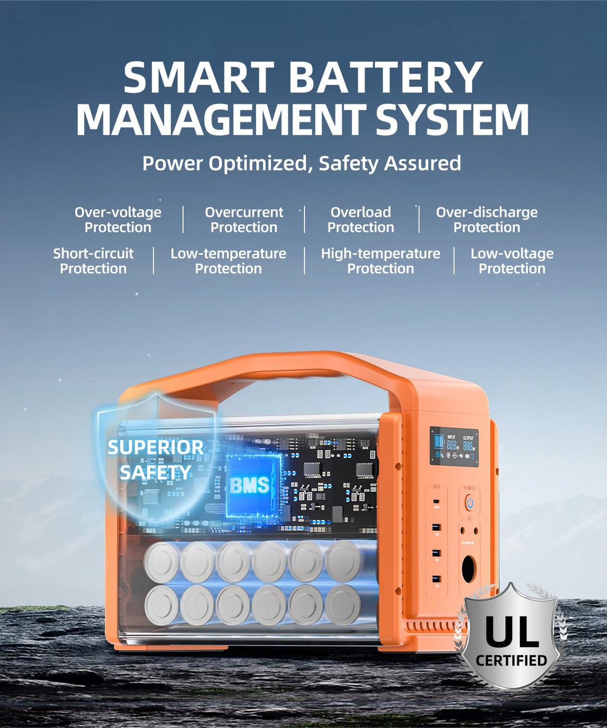 TB600 Portable Power Station, 556Wh LFP Solar Power Generator, 2 * 600W (Peak 1200W) AC Outlets, 100W USB-C, Emergency Backup Battery for Camping, RV, Outdoor, Home Blackout, CPAP (Panel not included) Best of Battery