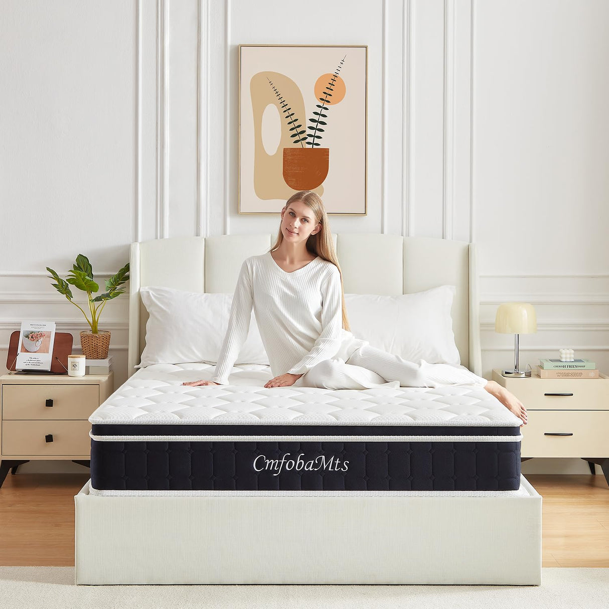 CMFOBAMTS 8 Inch Twin Mattress, Memory Foam Hybrid Mattress in a Box with Independent Spring for Motion Isolation and Pressure Relief, Comfortable Medium Firm CMFOBAMTS