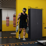 STANI Garage Storage Cabinet, Metal Storage Cabinet with 4 Adjustable Shelves, 71" Steel Lockable File Cabinet, Locking Steel Storage Cabinet for Office,Home,Garage,Gym,School STANI