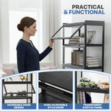 Magshion Display Cabinet with Acrylic Doors, 5-Tier Curio Cabinet for Collectibles, Display Case Showcase for Living Room, Office, 27.5"(L) x 13.5"(W) x 67.5"(H), Black Magshion