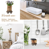 Yalikop 2 Pieces Wood Risers for Decor Farmhouse Wood Riser Rustic Pedestal Wood Pedestal Mini Riser Stand for Tiered Serving Stands Farmhouse Cake Food Plant Display Decor Yalikop