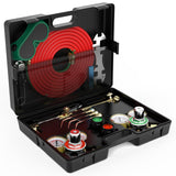 TOOLIOM Oxygen & Acetylene Torch Kit, Gas Cutting Welding Torch Set Welder Tools with Regulator Gauges Nozzles Hose TOOLIOM