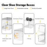 SEE SPRING X-Large Shoe Storage Box Fit Size 11, Clear Plastic Stackable Shoe Organizer for Closet, Space Saving Sneaker Shoe Rack Containers Bins Holders for Entryway, Under Bed, 12 Pack Clear SEE SPRING