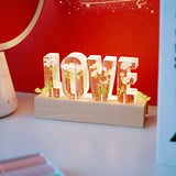 Voaesdk Big Letter Light Resin Molds,26 Cavities Alphabet LED Silicone Resin Mold with 1Pcs USB Powered Wooden Lighted Base Stand for DIY Table Crafts Party Wedding Desktop Lamp Home Decor Voaesdk