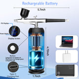 Oixsdi Airbrush Kit with Compressor 38PSI Portable Airbrush Gun Rechargeable Handheld Cordless Non-Clogging Air Brush for Nails, Painting, Modeling, Pastry, Makeup and Nail Art Oixsdi