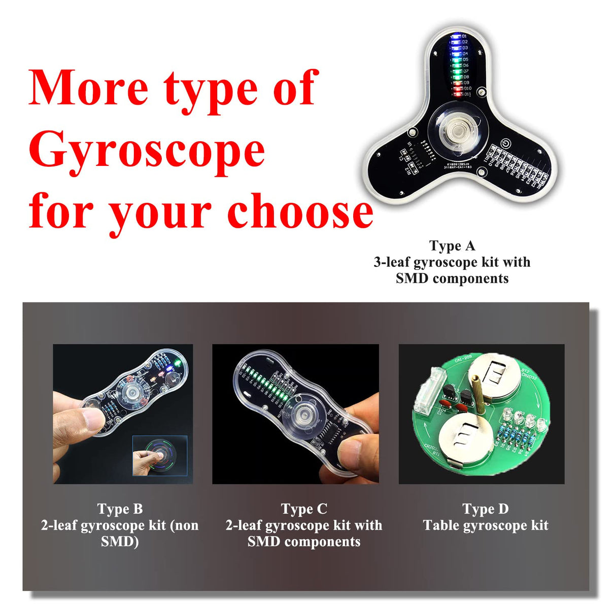 Soldering Practice Kit 3 Leaves LED Rotating Gyroscope DIY Kit Soldering Project Electronics Kit Soldering Practice Kit for Kids Adult ISolderStore ISolderStore