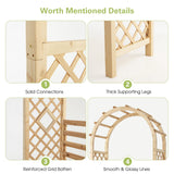 Tangkula 81.5 Inch Wooden Arch with 2 Person Bench, Garden Arbor with Trellis for Climbing Plants, Fir Wood Outdoor Decoration Garden Archway for Vines, Flowers, Wedding, Bridal Party, Ceremony Tangkula