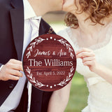 Custom Wood Sign Prsonalized Text Business 3D Home Decor, Personalized Rustic Plaque Board Hanging Wooden Name Sign for Wall Art, Customized Signs Plank Decoration Gifts for Wedding Family Farmhouse Kitchen, Round PFTPOW