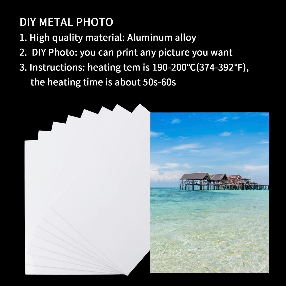 20 Pcs Sublimation Metal Photo Blanks 8"X10" X0.45mm Aluminum Photo Sign Blank Photo Metal Wall Sublimation Poster Frame Blanks GEKIXUTP
