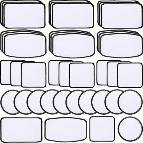 iFForce 40 PCs Sublimation Blanks Patches - Large Iron-on Patch with Black Border - Exquisite Fabric Patches for DIY Hats Backpack T-Shirt Project (Mixed) iFForce