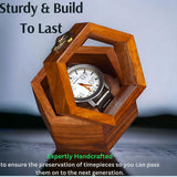 Watch Box for Men, Single Slot Watch Display Case Mens Watch Box Organizer, Dark Rosewood Watch Cases for Men Watch Storage, Valentines Gift Watch Organizer Holder Case for travel with Glass Lid Royal Craft Expertise