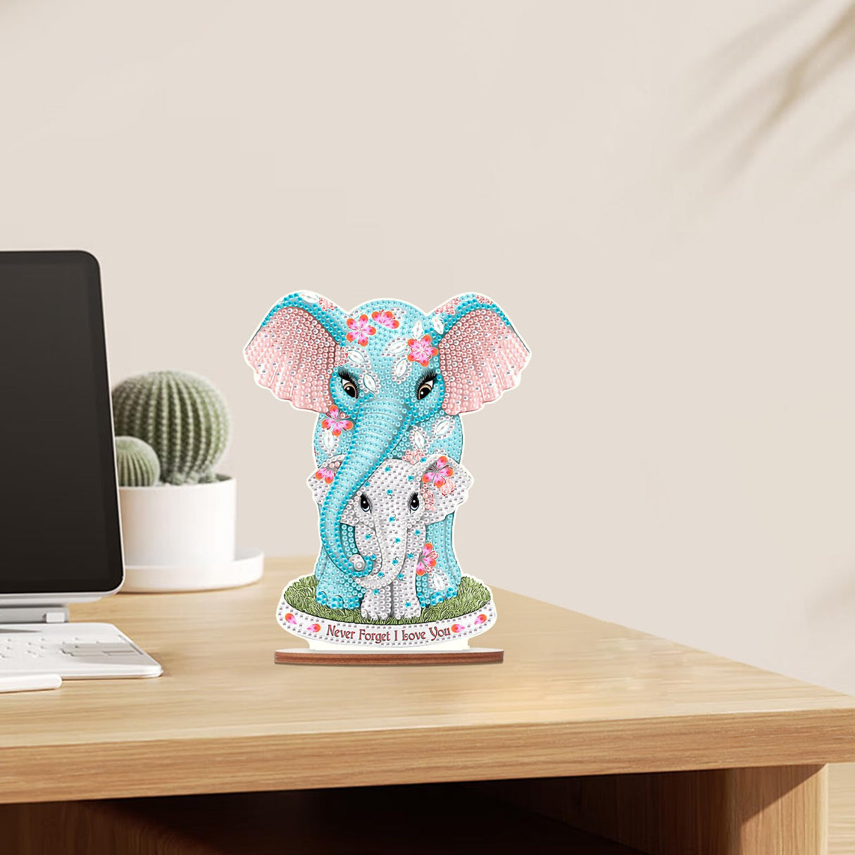 antor Elephant Diamond Painting Desktop Ornament DIY 5D Animal Diamond Art Tabletop Decoration for Home Living Room Office Table Top Christmas Gifts antor