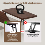 Airynee Farmhouse Coffee Table with Hydraulic Lifter, Square Coffee Table with Large Hidden Storage Compartment for Living Room, Wooden Coffee Tables with Brown Flip-Top Lids for Home Office, White Airynee