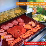 LINGXI grill gas 3-Burner Propane Grill, Gas Grill with front hanging basket, 30000 BTU barbecue grill,gas bbq suitable for Backyard, Outdoor, Patio, Garden.Outside grill. LINGXI
