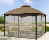 SCOCANOPY Beige 10' x 12' Gazebo Privacy Curtain Set for Lowe's Allen Roth 10X12 Gazebo Model #GF-12S004B-1 / GF-12S004BTO/ TPGAZ17-002 - WoodArtSupply