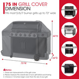 Unicook Grill Cover 75 Inch, Outdoor Heavy Duty Waterproof BBQ Grill Cover, UV & Fade Resistant Material, Compatible with Weber, Char-Broil, Nexgrill and More Grills, All Weather Resistant, Grey Unicook