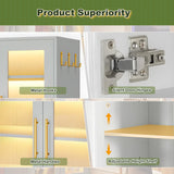 NicBex Shoe Cabinet with Acrylic Doors, Freestanding Shoe Storage Cabinet with LED Lights, Modern Tall Shoes Rack Organizer for Entryway, Living Room, Gray NicBex