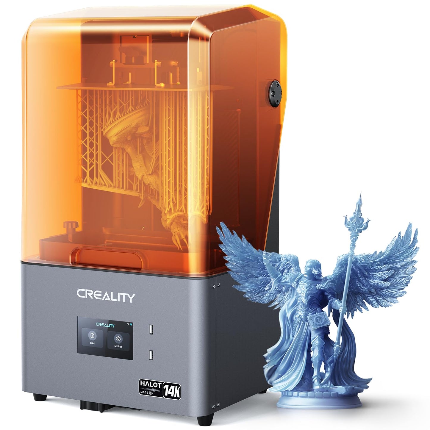 Creality Resin 3D Printer Halot Mage S 14K, with 10.1" HD LCD MSLA Mono, 4X High Speed Printing for 150mm/h Speed, UV Resin Photocuring Printer, Large Printing Size 8.78x4.96x9.06 inches - WoodArtSupply