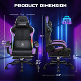 GTPLAYER RGB Gaming Chair with Speakers, Computer Chair with Footrest and LED Lights, High Back Reclining Office Chair with Headrest, 360°Swivel Chair (Purple) GTPLAYER