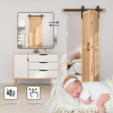 SANKEYTEW 36"x84" Bi fold Barn Door with 40" Bifold Barn Door Hardware Kit for 2 Doors, No-Assembly Solid Spruce Wood Folding Doors, Barn Door Hardware, and Double Sided Handle Pulls Included SANKEYTEW