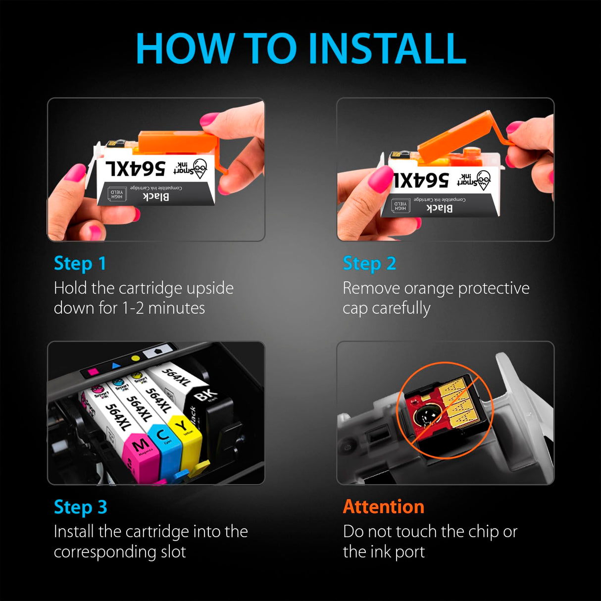 Smart Ink Compatible Ink Cartridge Replacement for HP 564 XL 564XL High Yield 10 Combo Pack (4 Black & 2 C/M/Y) for DeskJet 3520 3522 Photosmart 7520 6520 5520 7525 5514 7510 OfficeJet 4620 Printers Smart Ink