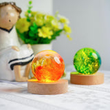 ZEERSHEE 2Pcs Led Wood Display Stand for 3D Crystal Glass Resin Art Light Wooden Lamp Base for Crystals LED Round Display Pedestal ZEERSHEE