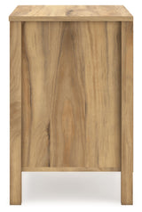 Signature Design by Ashley Bermacy Casual 2-Drawer Nightstand with Straight Legs, 24.37" Tall, Light Brown Signature Design by Ashley